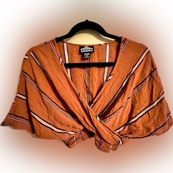 Angie Crop Top size small, Copper color with black stripes - Picture 1 of 5